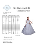 Sweetie Pie Short Sleeve Gown with Scalloped Lace and Tulle Long Dress 4022 Size Chart