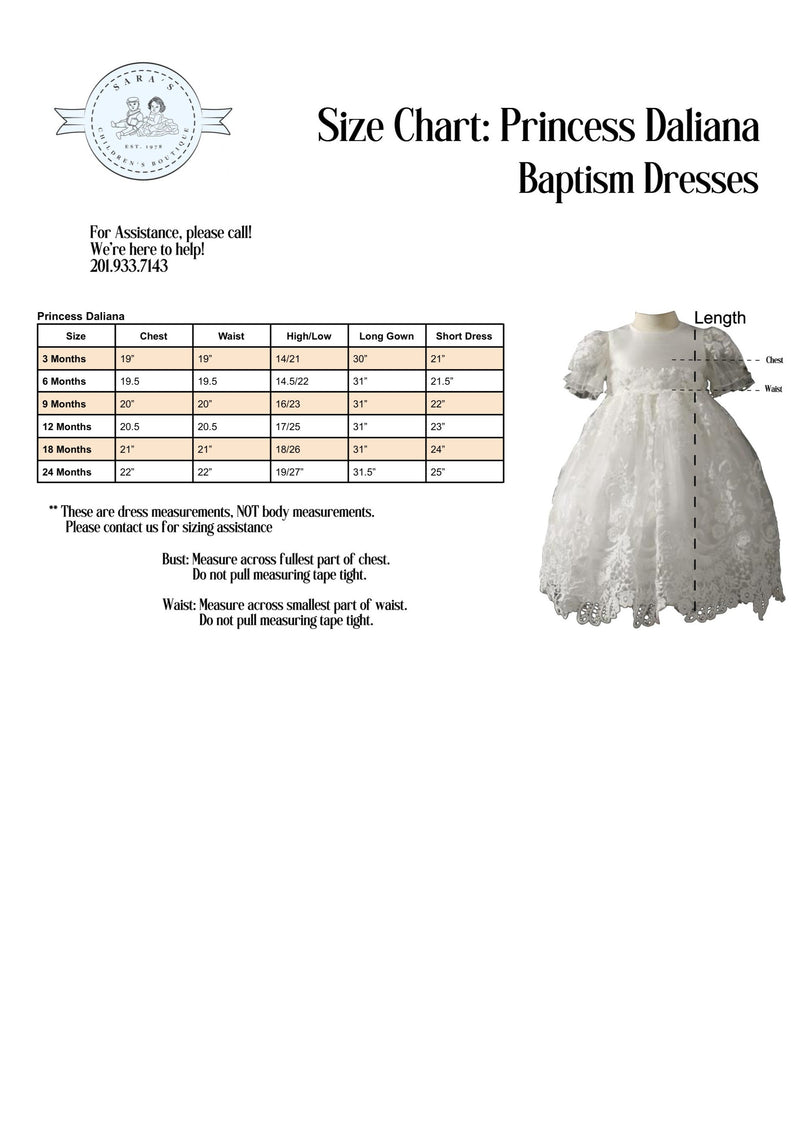 Princess Daliana Embroidered and Pearl Christening Gown Y2051U