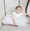 Teter Warm White Lace Bodice Short Sleeve Baptism Dress - B92