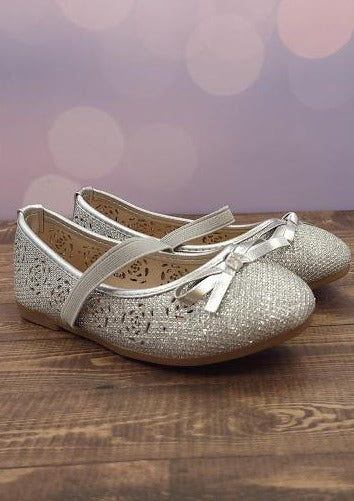 Toddler Girls’ Silver Ballerina Flats