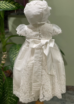 Macis Design Delicate Christening Gown with Scallop Lace - CH1257