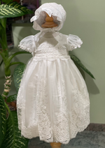 Macis Design Delicate Christening Gown with Scallop Lace - CH1257