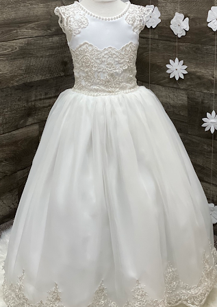 Girls Dresses for Children Communion Baptism Party Flower