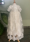 Piccolo Baccio Corded Lace and Silk Trina Christening Gown and Coat