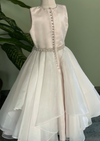 Organza Dress with Tiered Skirt