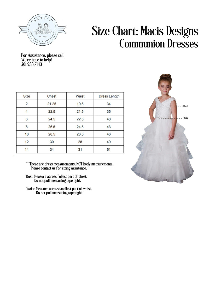 Macis Design Embroidered Bonded Lace Communion Gown - T1923