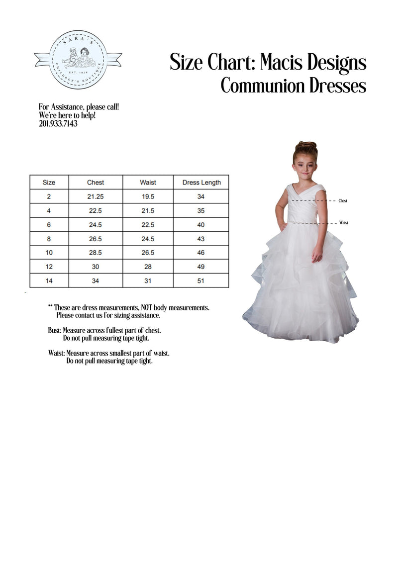 Macis Design Delicate Lace And Tulle Communion Gown - T1851